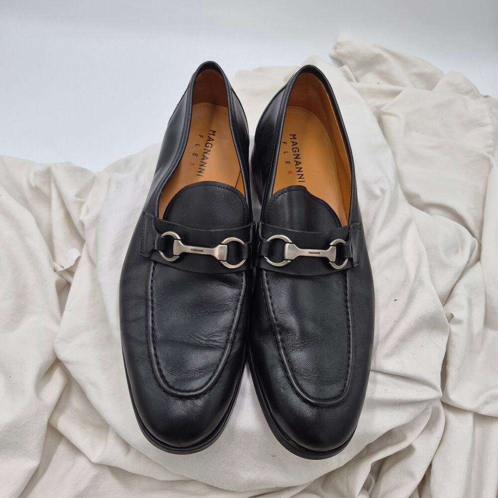 Magnanni Rafa II Bit Loafers black Leather Oxfords size 11
